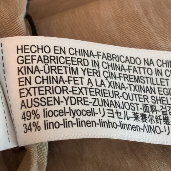 NWT. Massimo Dutti Golden Linen Blend Flowing Trousers with Darts. Size 6. - Picture 11 of 13